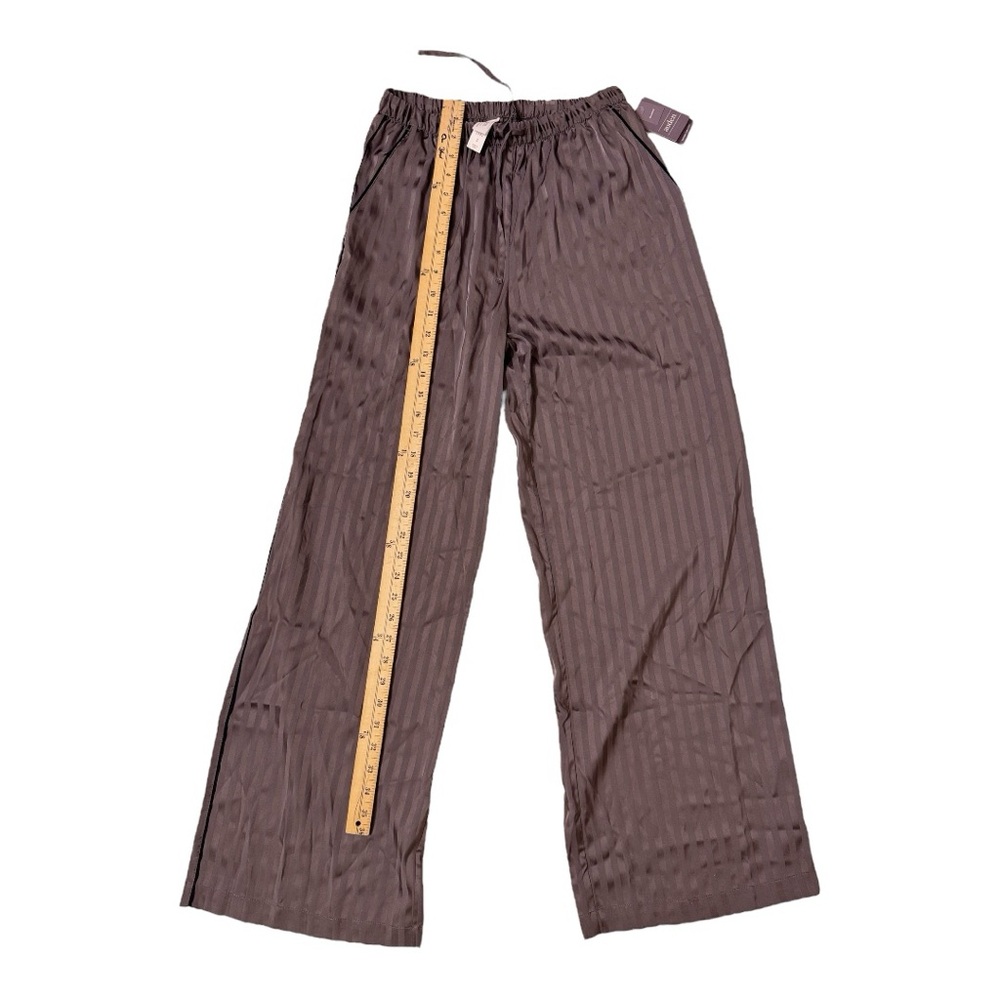 Women's Luxury Collection Shadow Striped Satin Pajama Pants-Auden Deep Purple XS - Picture 5 of 7
